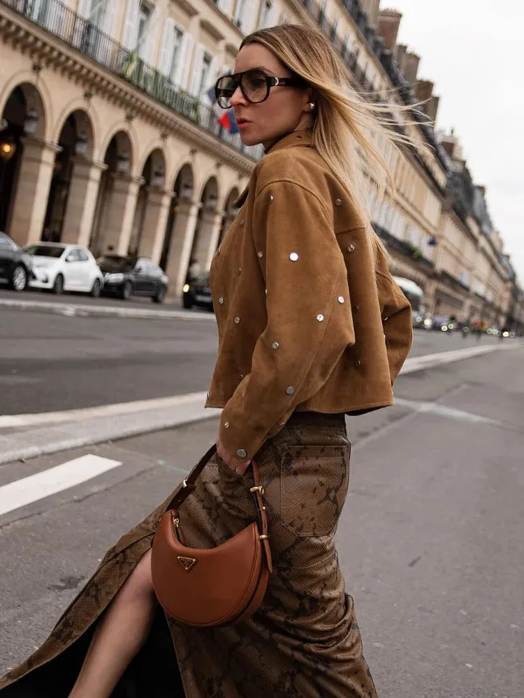 ELLEN | STUDDED SUEDE JACKET