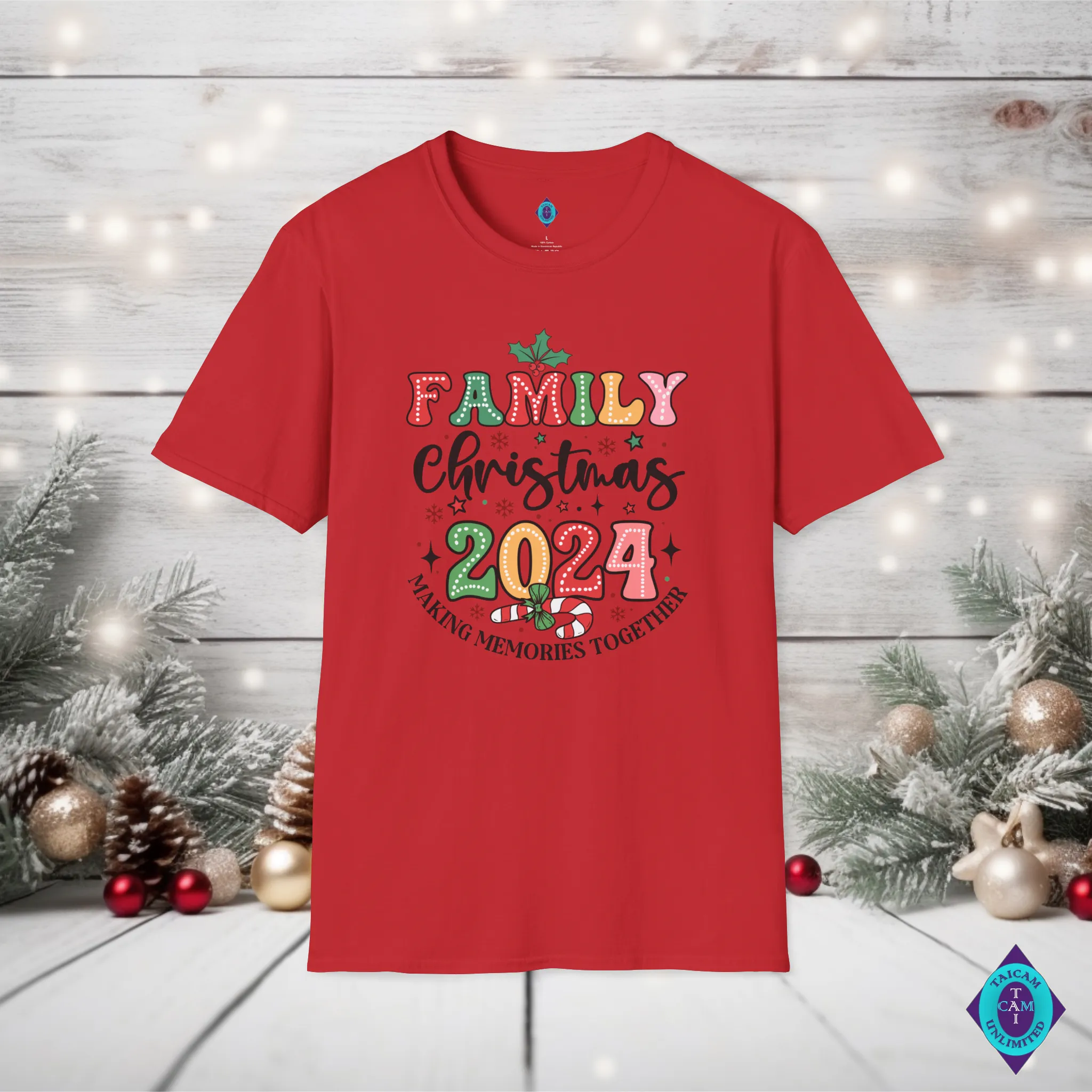 Family Christmas 2024 Making Memories Unisex Softstyle T-Shirt