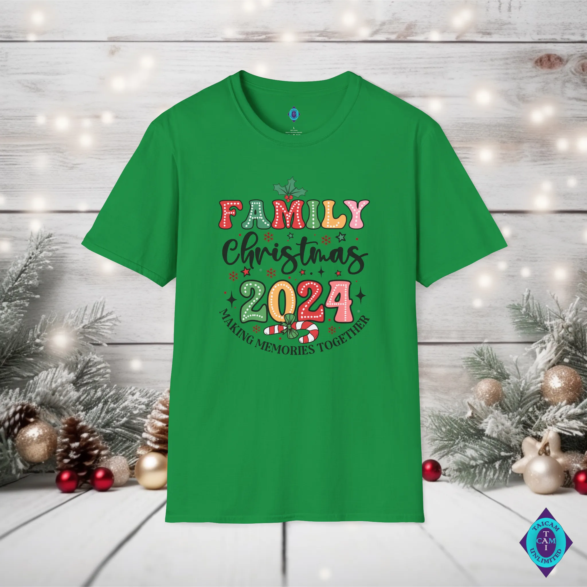 Family Christmas 2024 Making Memories Unisex Softstyle T-Shirt