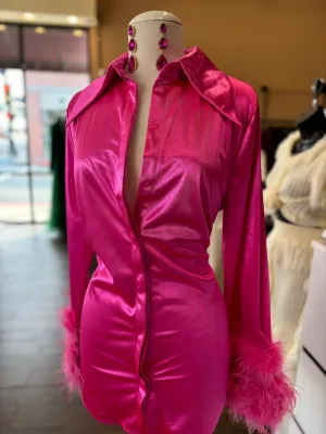 Feather Arm Satin Top