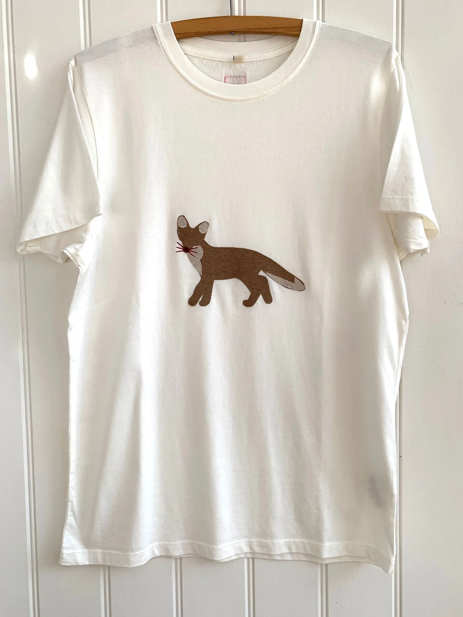 Fox - Applique T-shirt - unisex - Cream