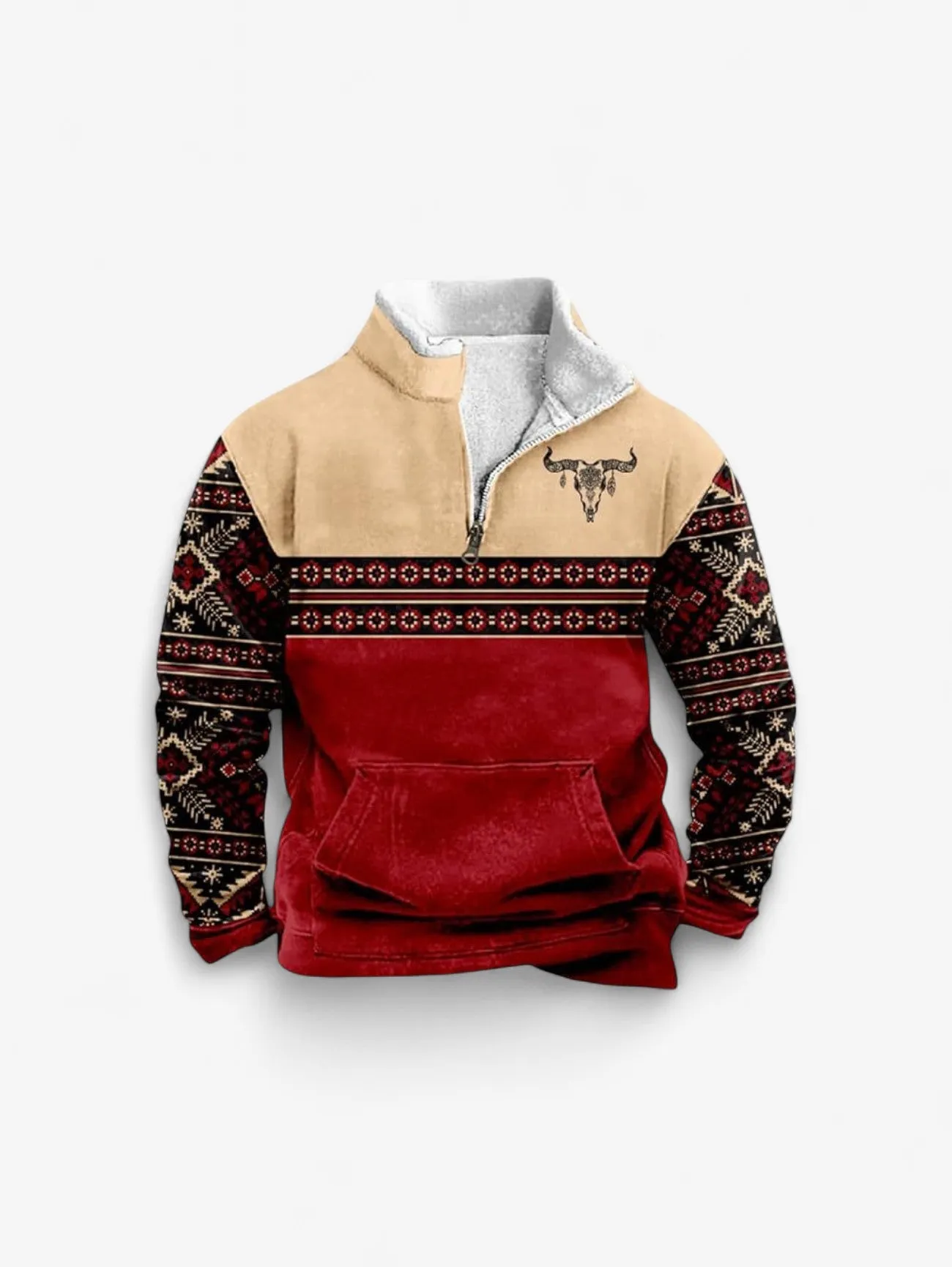 Foxes | Men's Warm Quarter Zip Turtleneck Pullover Sweater
