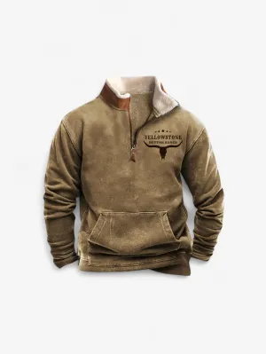 Foxes | Men's Warm Quarter Zip Turtleneck Pullover Sweater