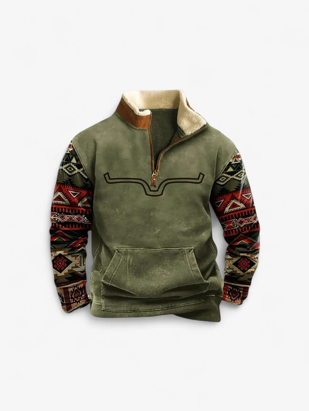 Foxes | Men's Warm Quarter Zip Turtleneck Pullover Sweater