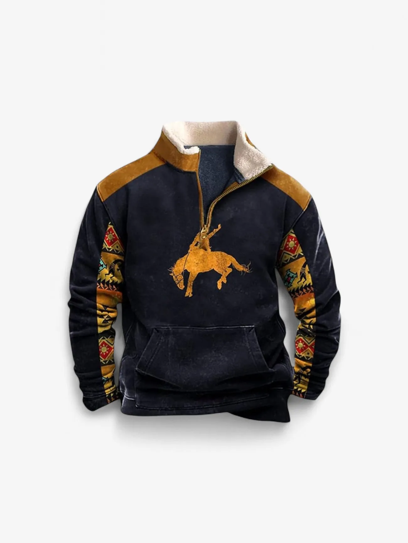 Foxes | Men's Warm Quarter Zip Turtleneck Pullover Sweater