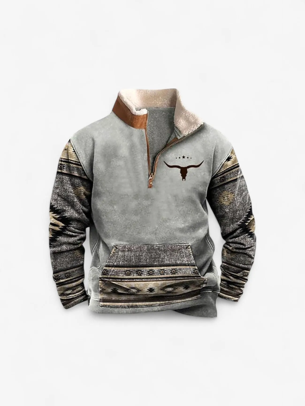 Foxes | Men's Warm Quarter Zip Turtleneck Pullover Sweater