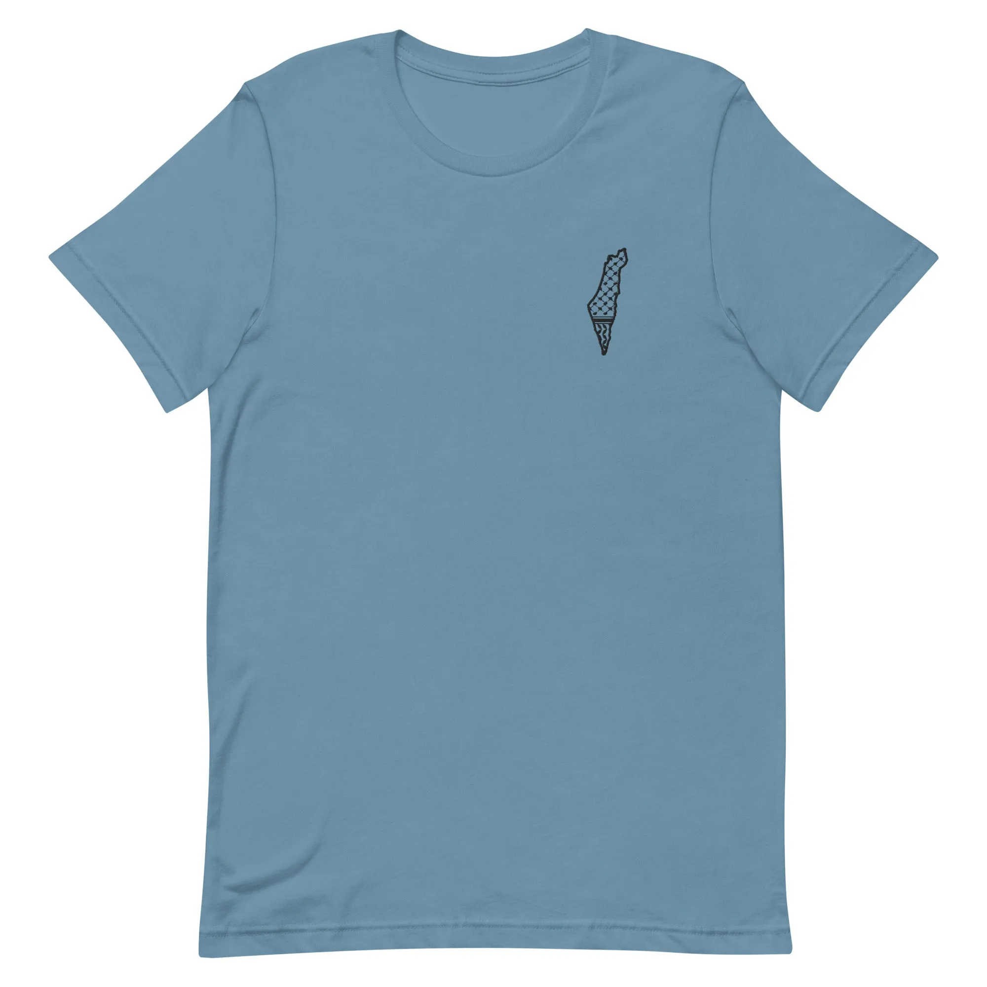 Free Palestine Map Keffiyeh Embroidered T-Shirt (Multiple Colors)