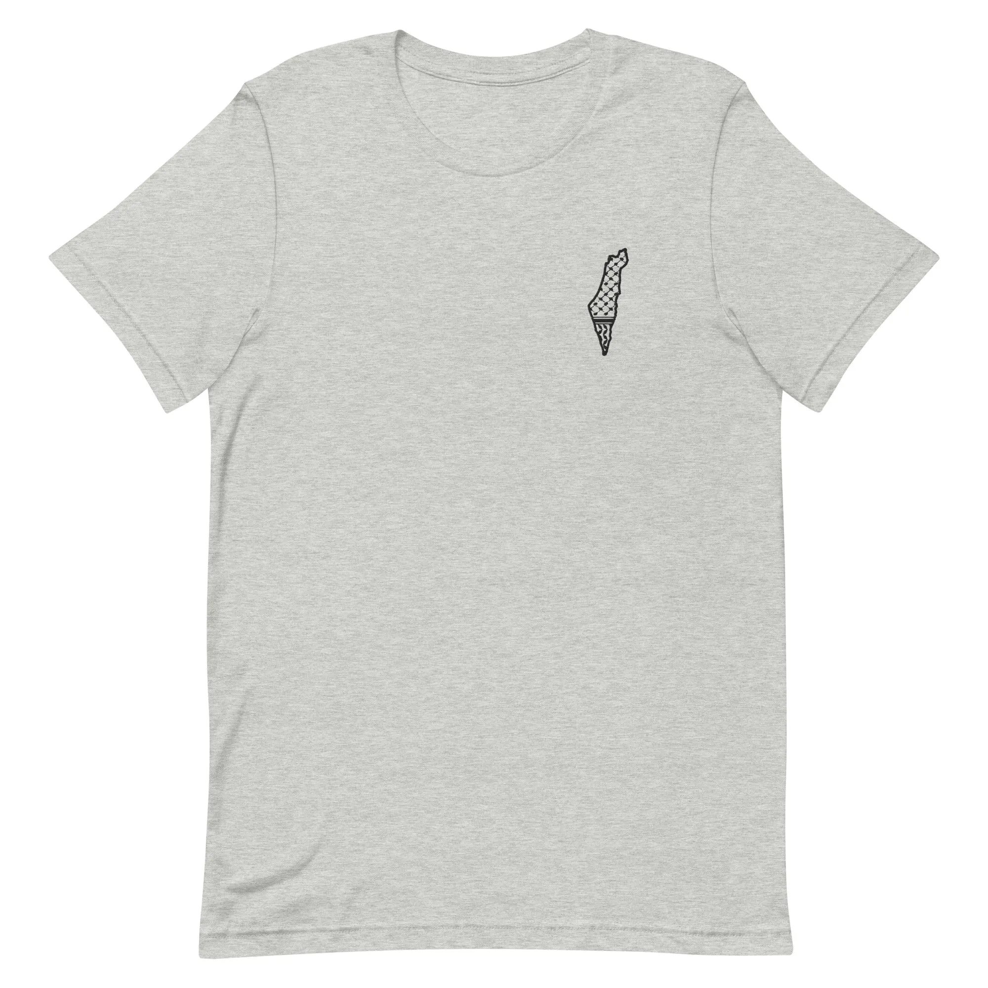 Free Palestine Map Keffiyeh Embroidered T-Shirt (Multiple Colors)