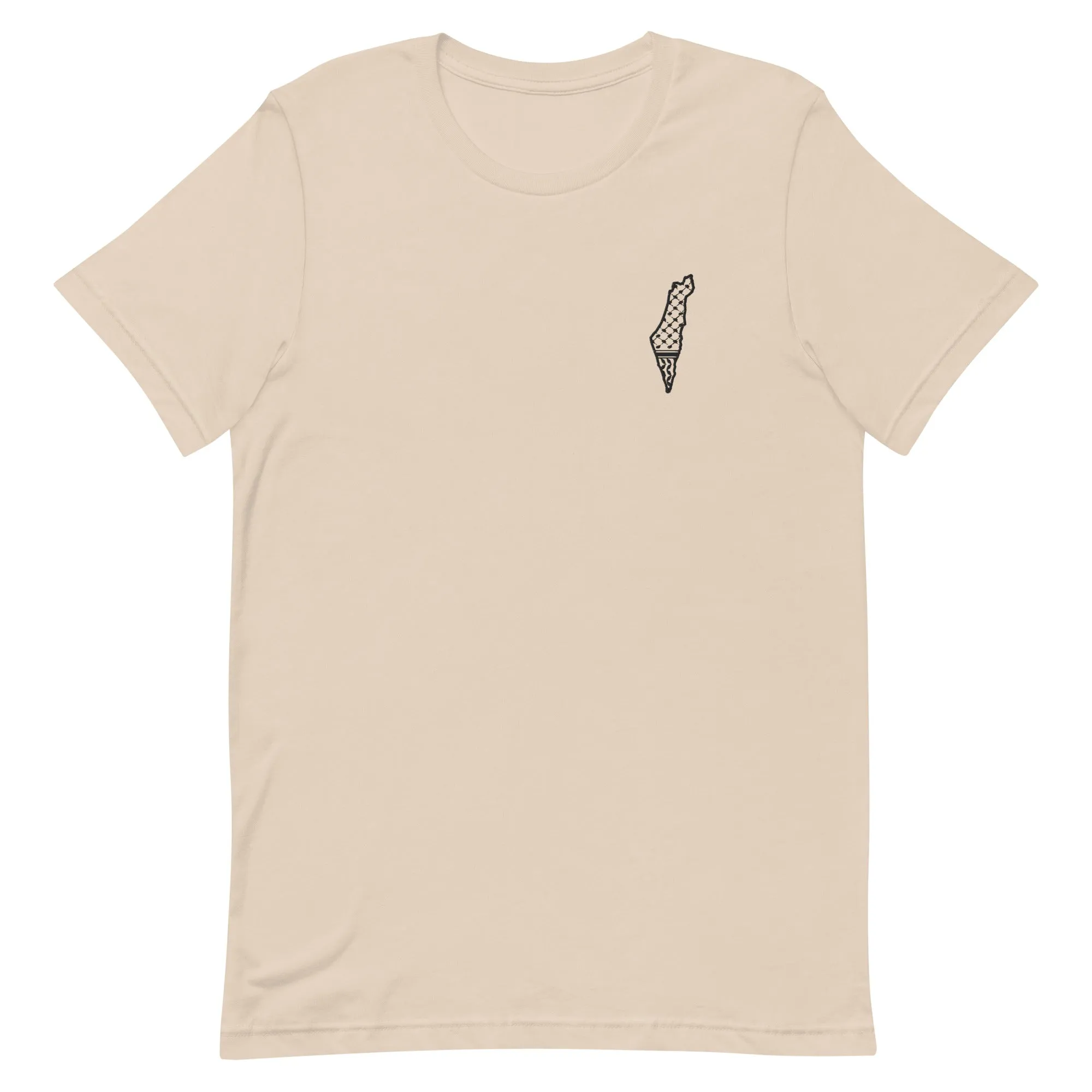 Free Palestine Map Keffiyeh Embroidered T-Shirt (Multiple Colors)