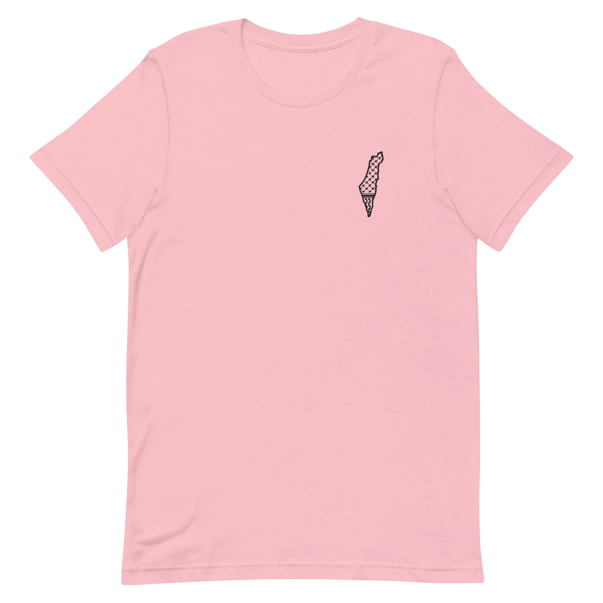 Free Palestine Map Keffiyeh Embroidered T-Shirt (Multiple Colors)