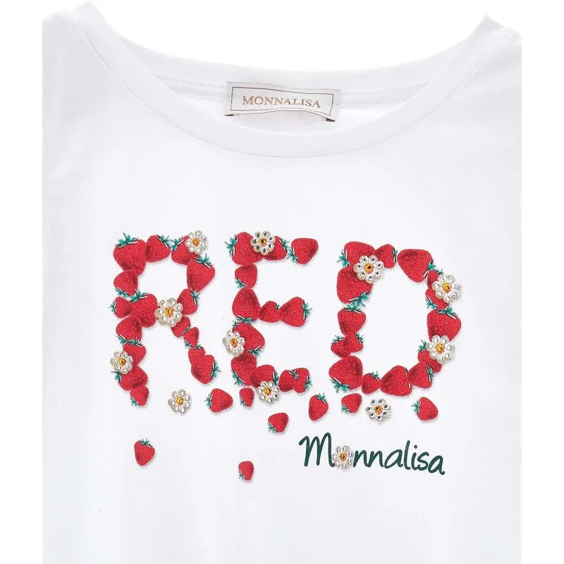 Girls White Strawberry Tunic