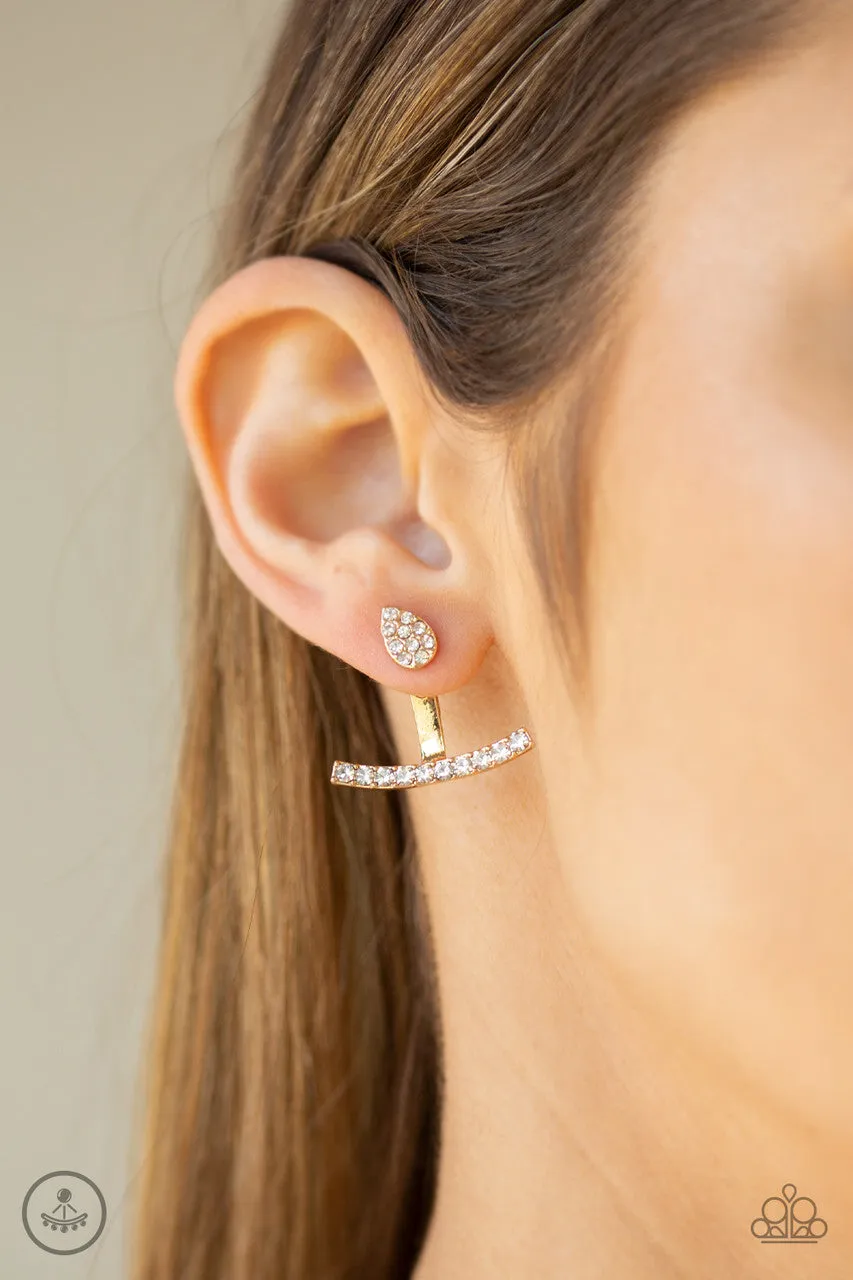 Glowing Glimmer Gold Paparazzi Earrings