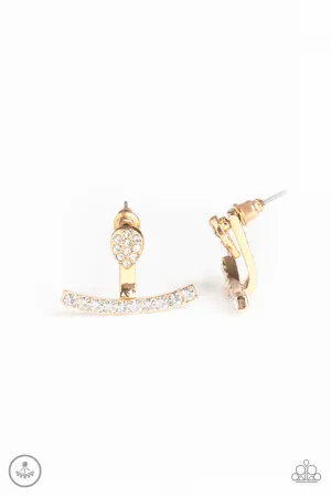 Glowing Glimmer Gold Paparazzi Earrings