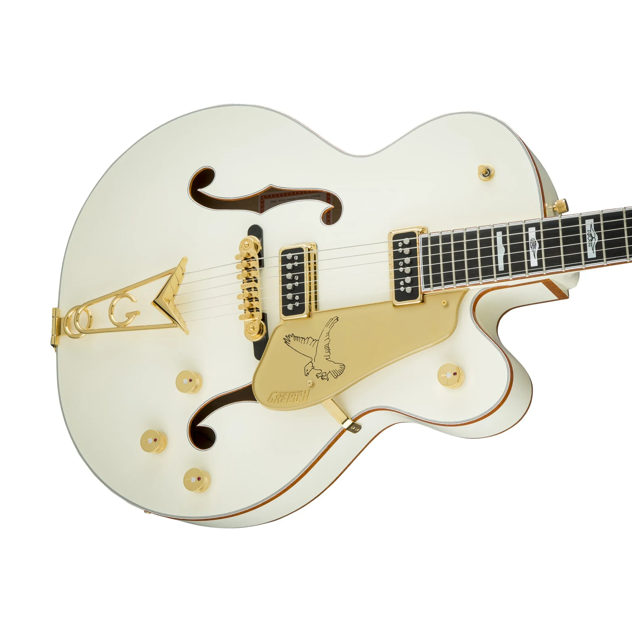 Gretsch G6136-55GE Vintage Select Edition 55 Falcon Hollow Body w/Cadillac Tailpiece, White Lacquer