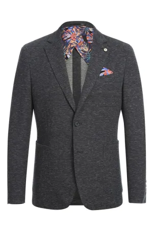 Grey Blue Textured Sports Jacket