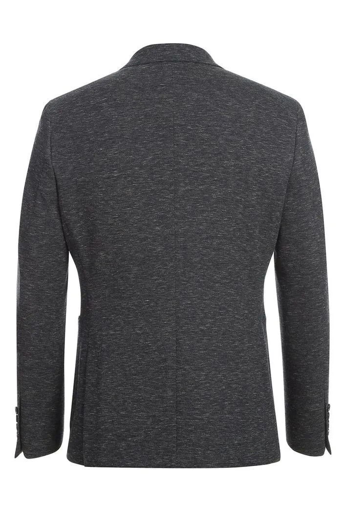 Grey Blue Textured Sports Jacket