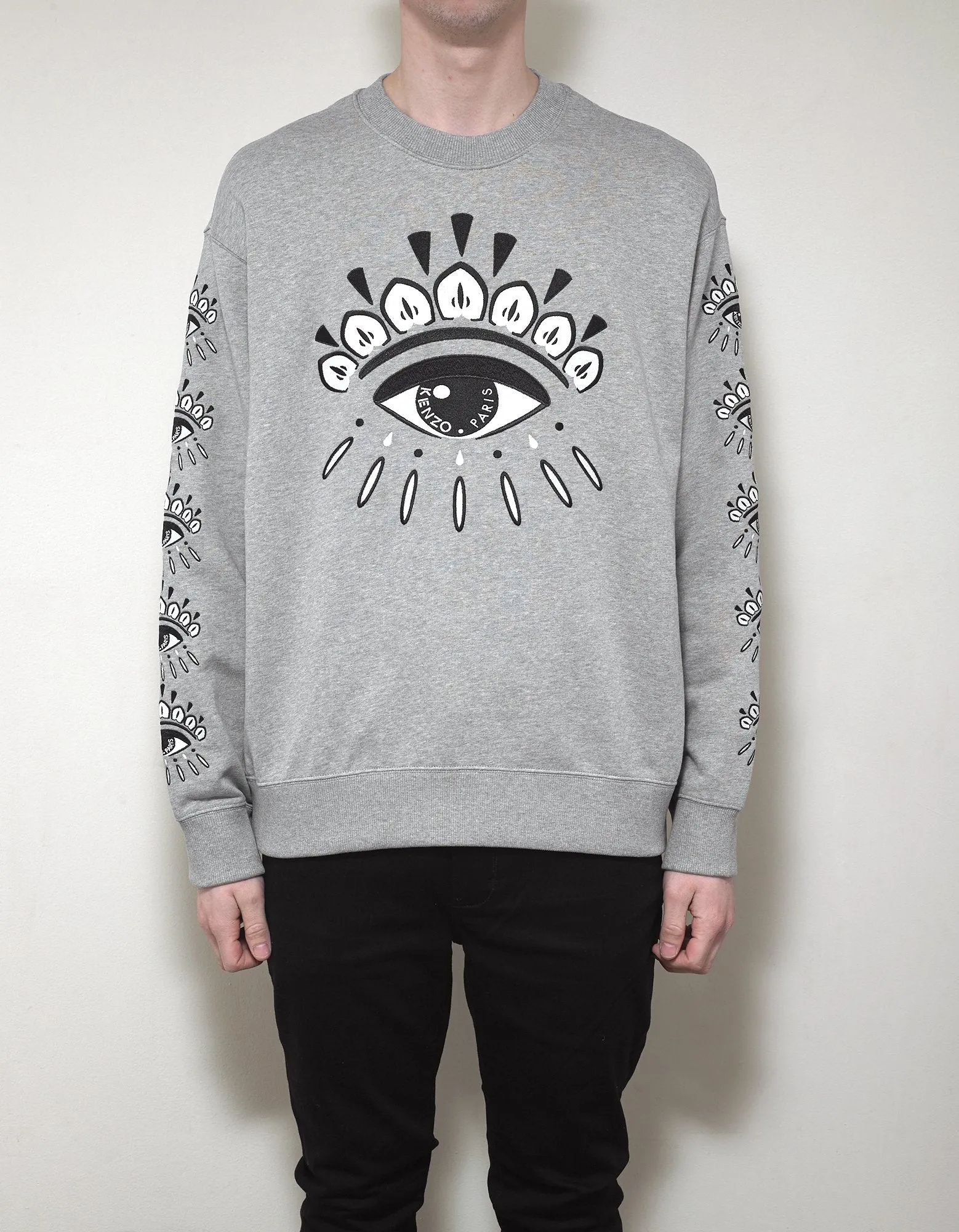 Grey Eye Embroidery Sweatshirt