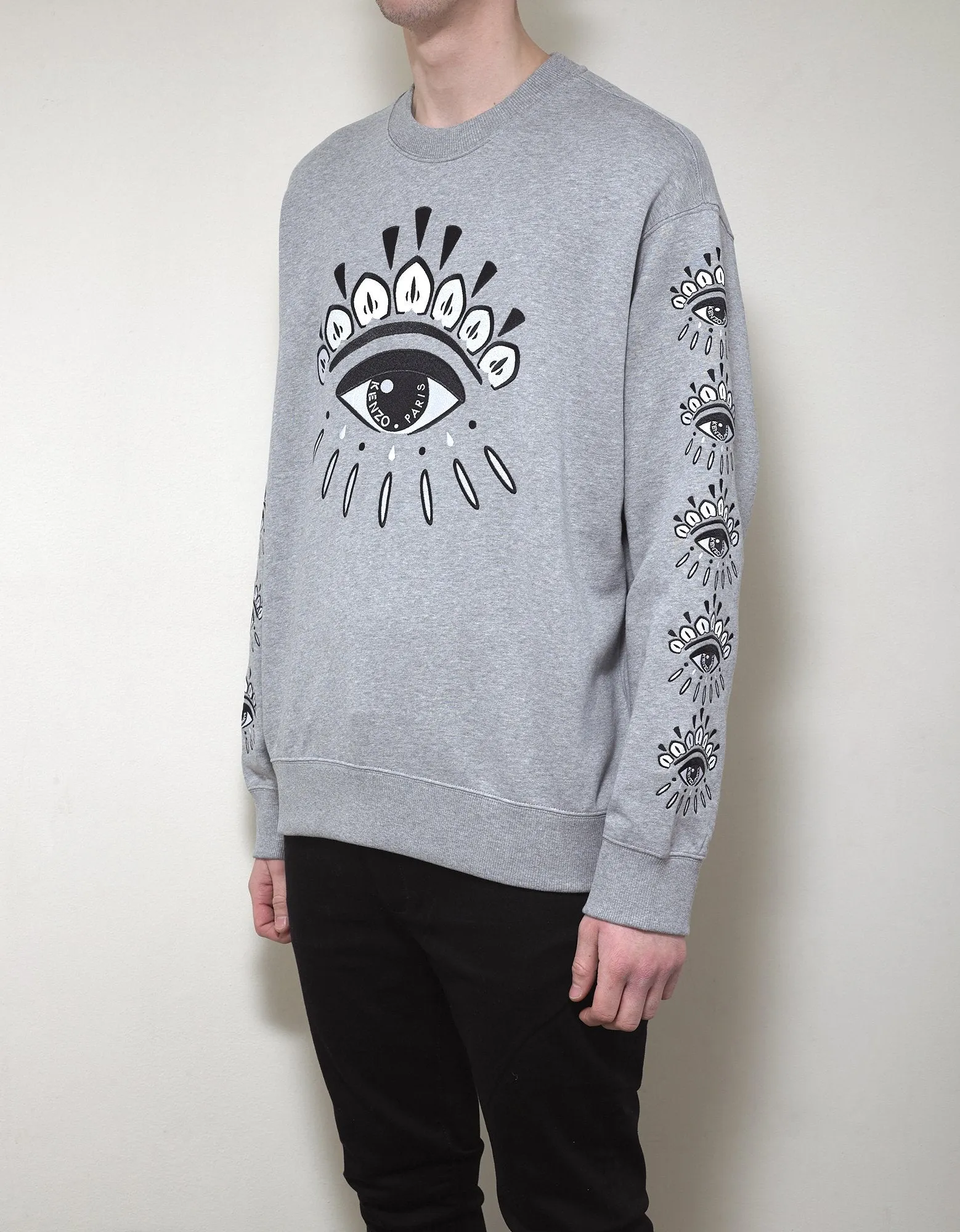 Grey Eye Embroidery Sweatshirt