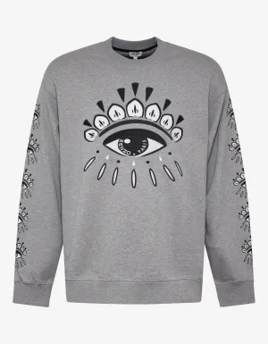 Grey Eye Embroidery Sweatshirt