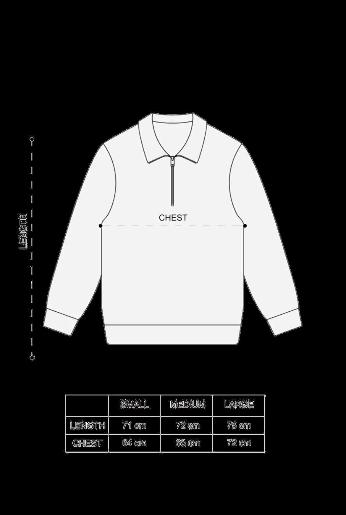 HALF ZIP SWEATER - WHITE