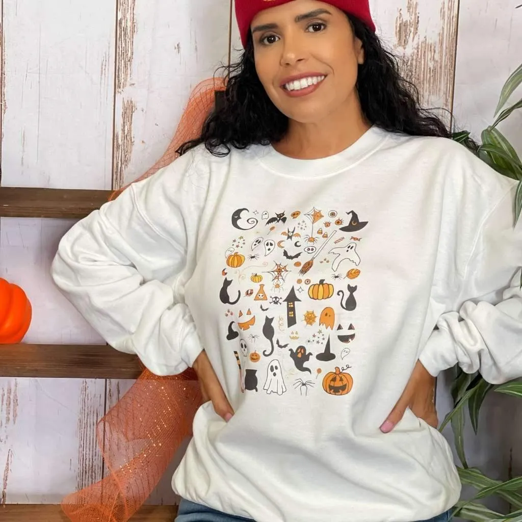 Halloween Doodles Oversized Sweatshirt