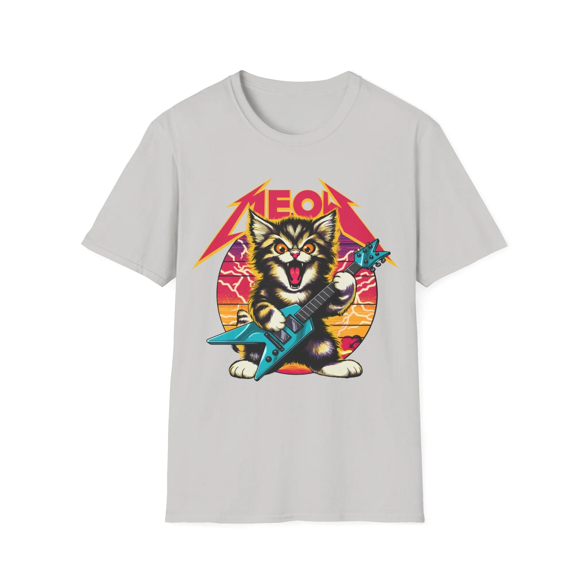 Hard Rock Kitty -- Pink -- On Gildan Softstyle T-Shirt