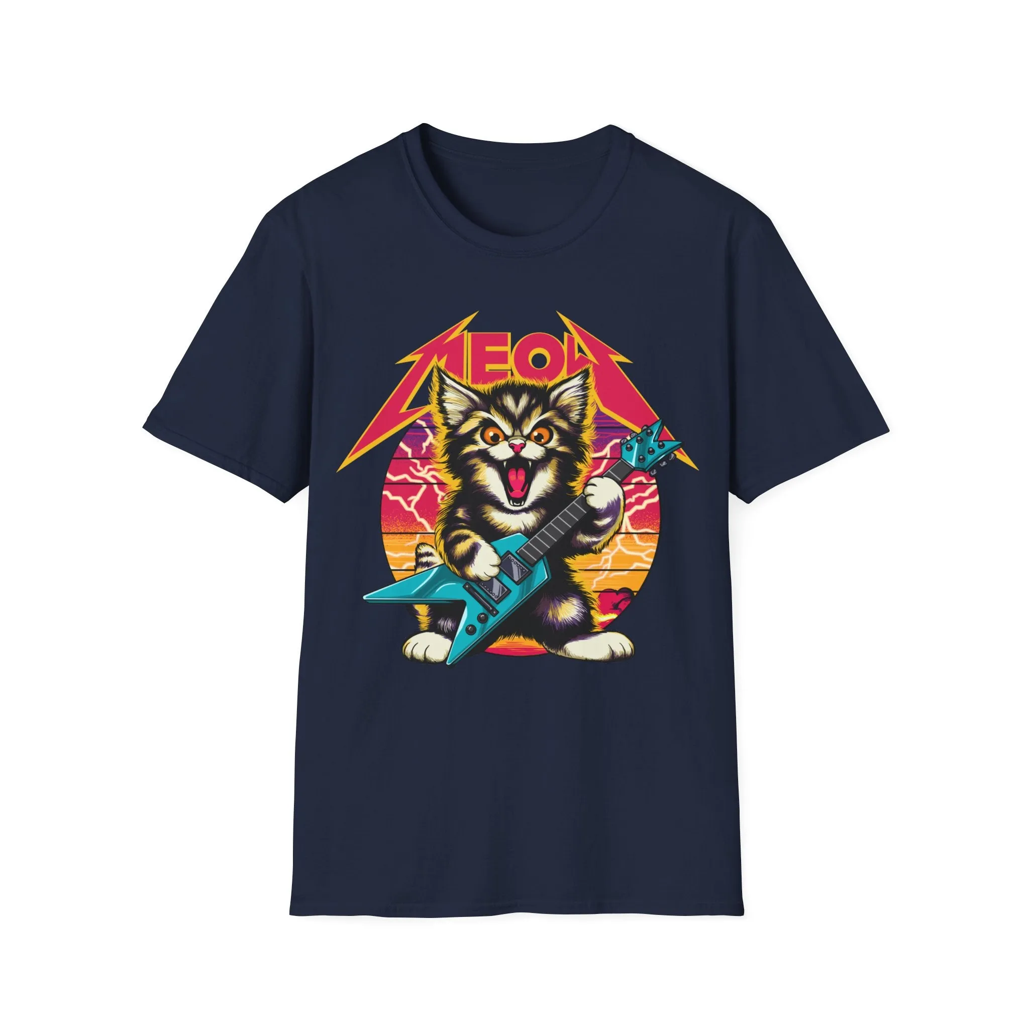 Hard Rock Kitty -- Pink -- On Gildan Softstyle T-Shirt