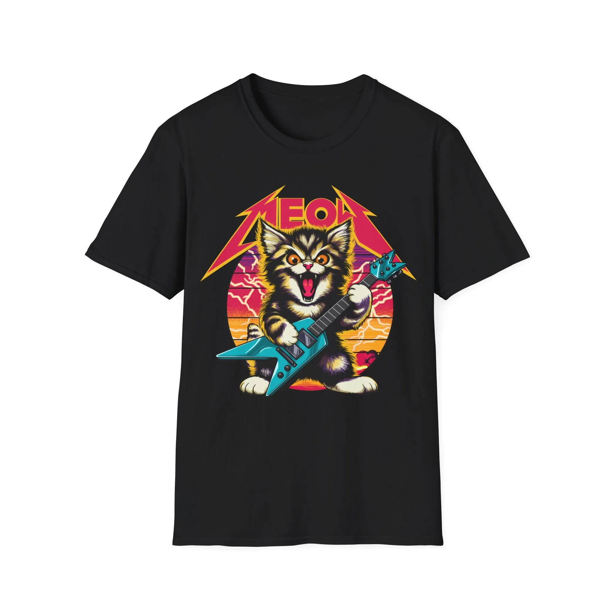 Hard Rock Kitty -- Pink -- On Gildan Softstyle T-Shirt