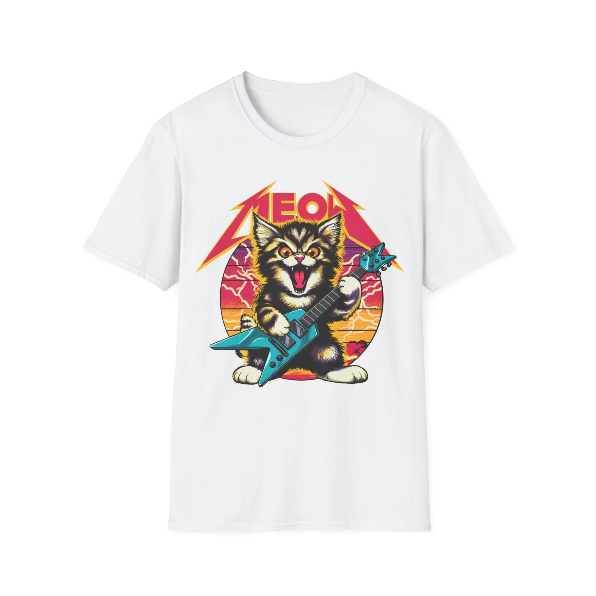 Hard Rock Kitty -- Pink -- On Gildan Softstyle T-Shirt