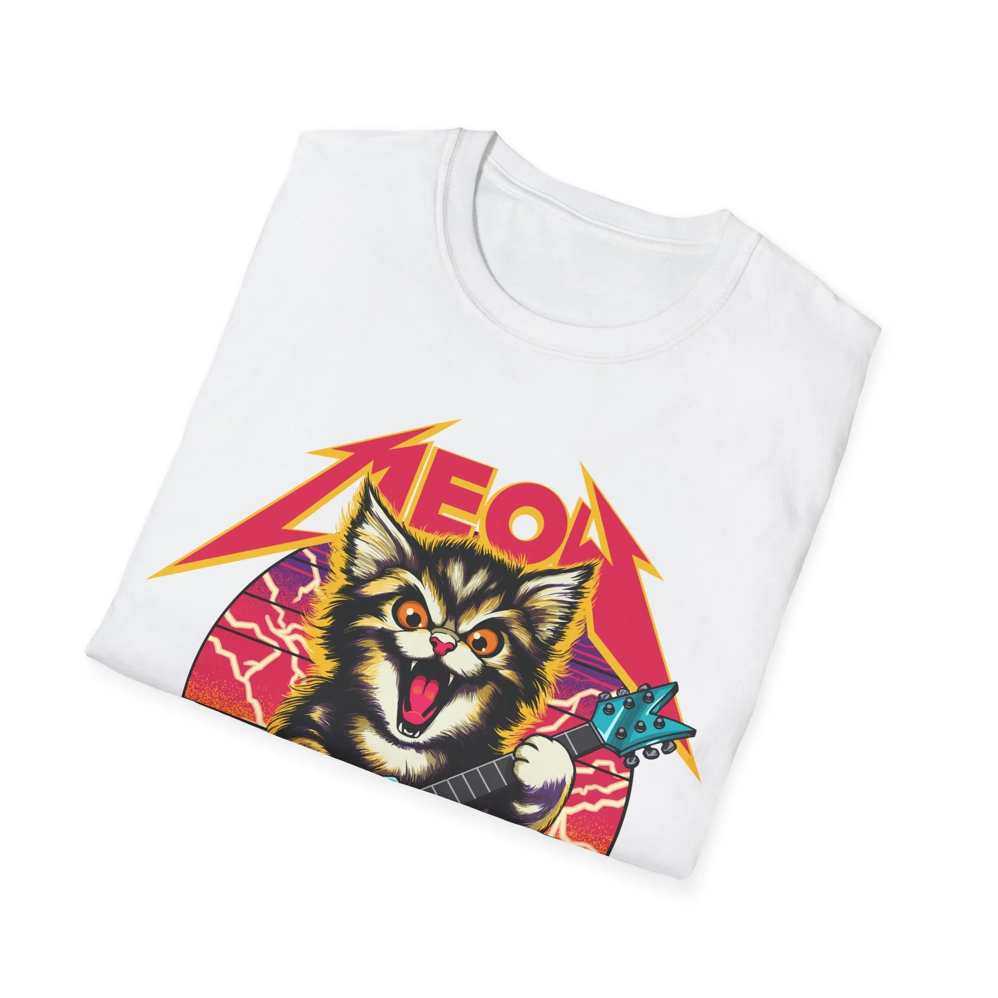 Hard Rock Kitty -- Pink -- On Gildan Softstyle T-Shirt