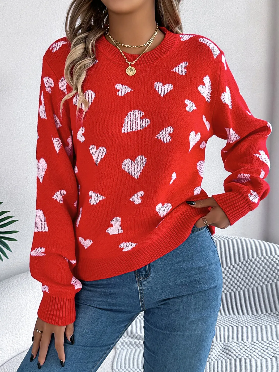 Heart Long Sleeve Sweater