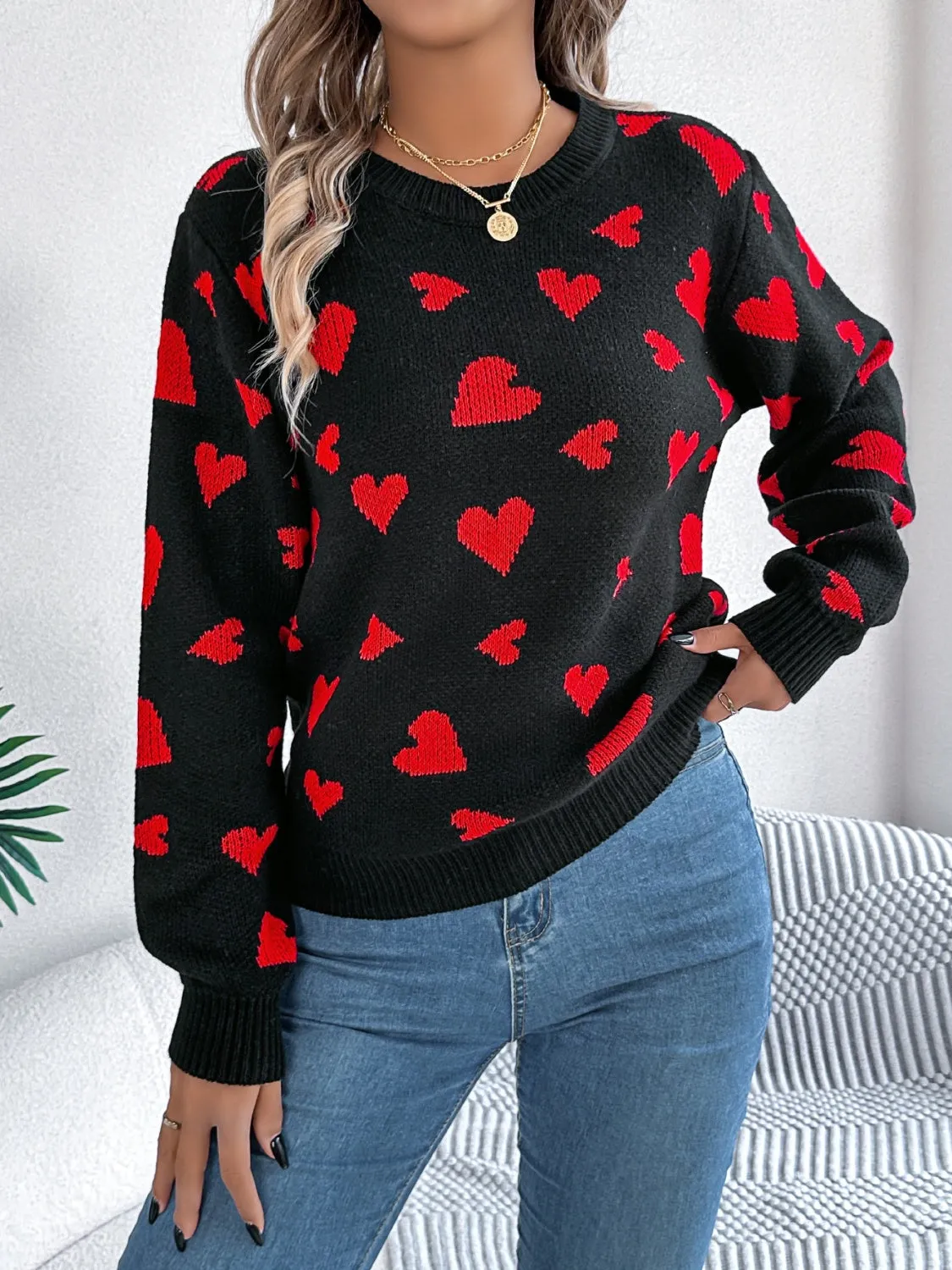 Heart Long Sleeve Sweater