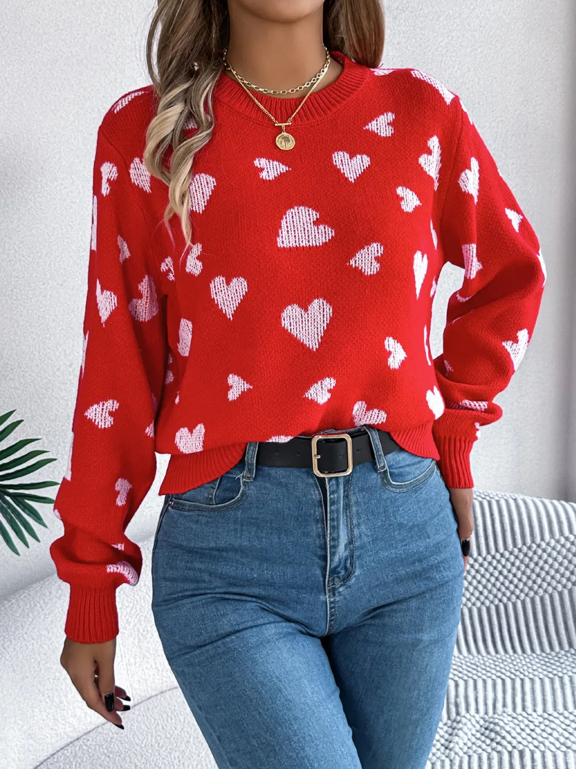 Heart Long Sleeve Sweater