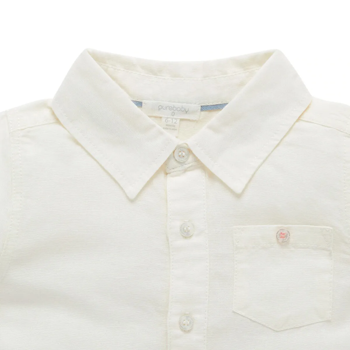Hemd aus Leinen GOTS Bio-Baumwolle Vintage Vanilla