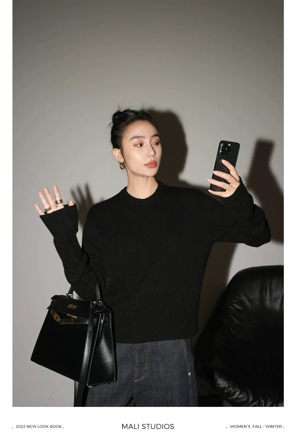 High Collar Turtleneck Sweater