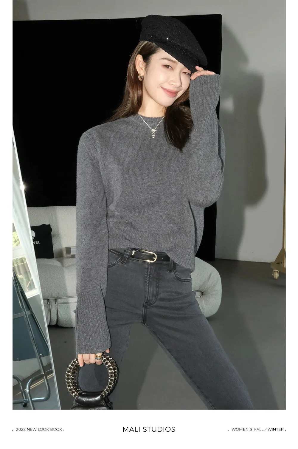 High Collar Turtleneck Sweater