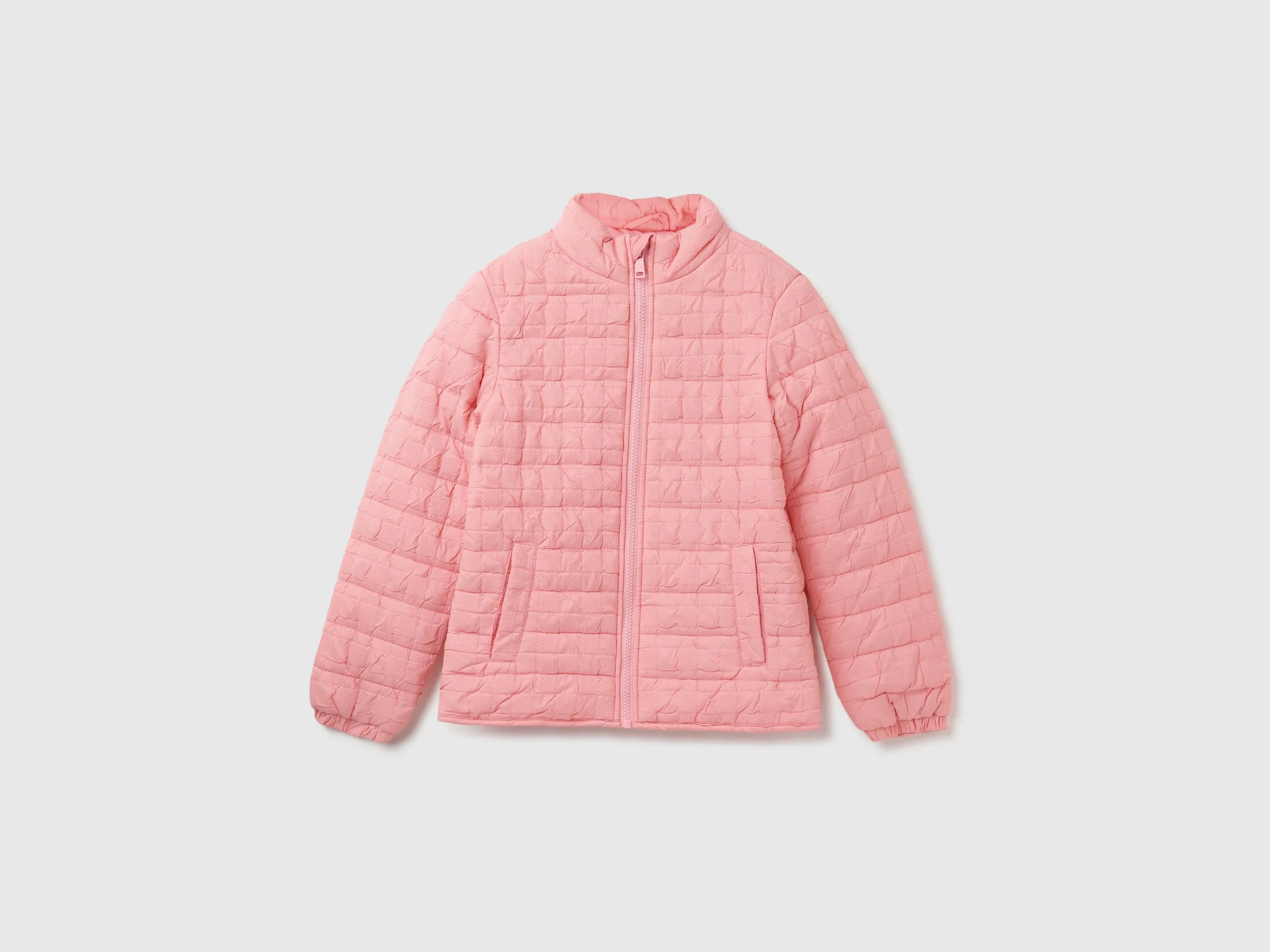 High Neck Textured Zipper Jacket