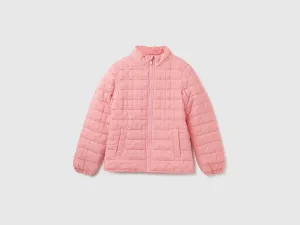 High Neck Textured Zipper Jacket