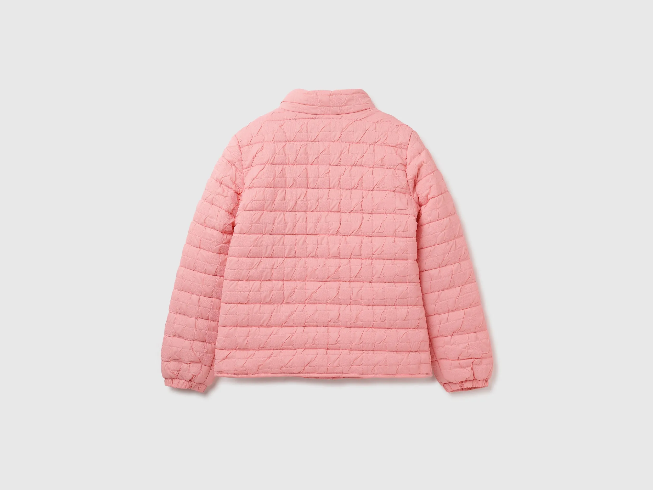 High Neck Textured Zipper Jacket