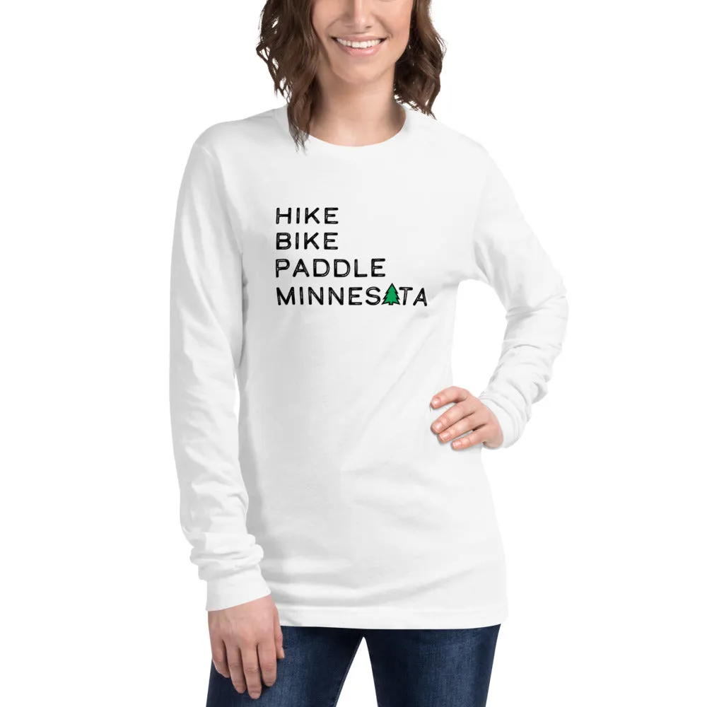Hike Bike Paddle MN Long Sleeve Tee - Black