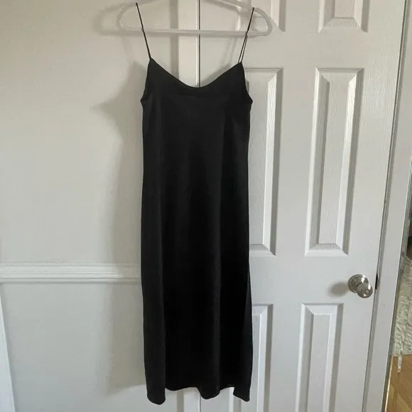 J. Crew Black Gwyneth slip dress in luster charmeuse 90’s Y2K Wedding