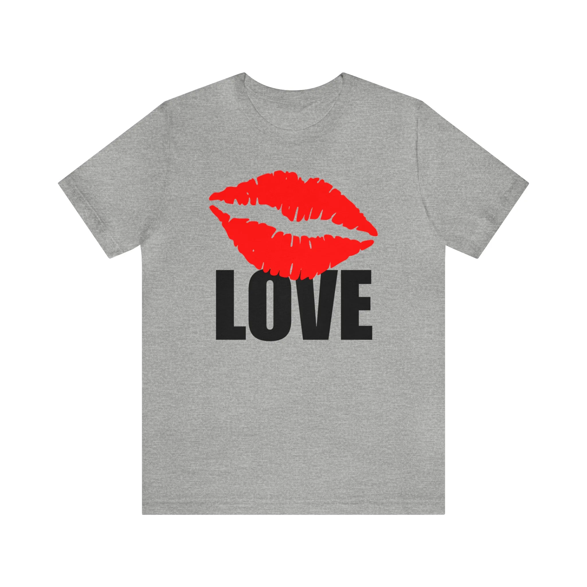 Kiss Love Happy Valentine's Day T-Shirt | Sweetheart Love Tee |  Bella Canvas 3001 Unisex |  I Love You Short Sleeve Tshirt