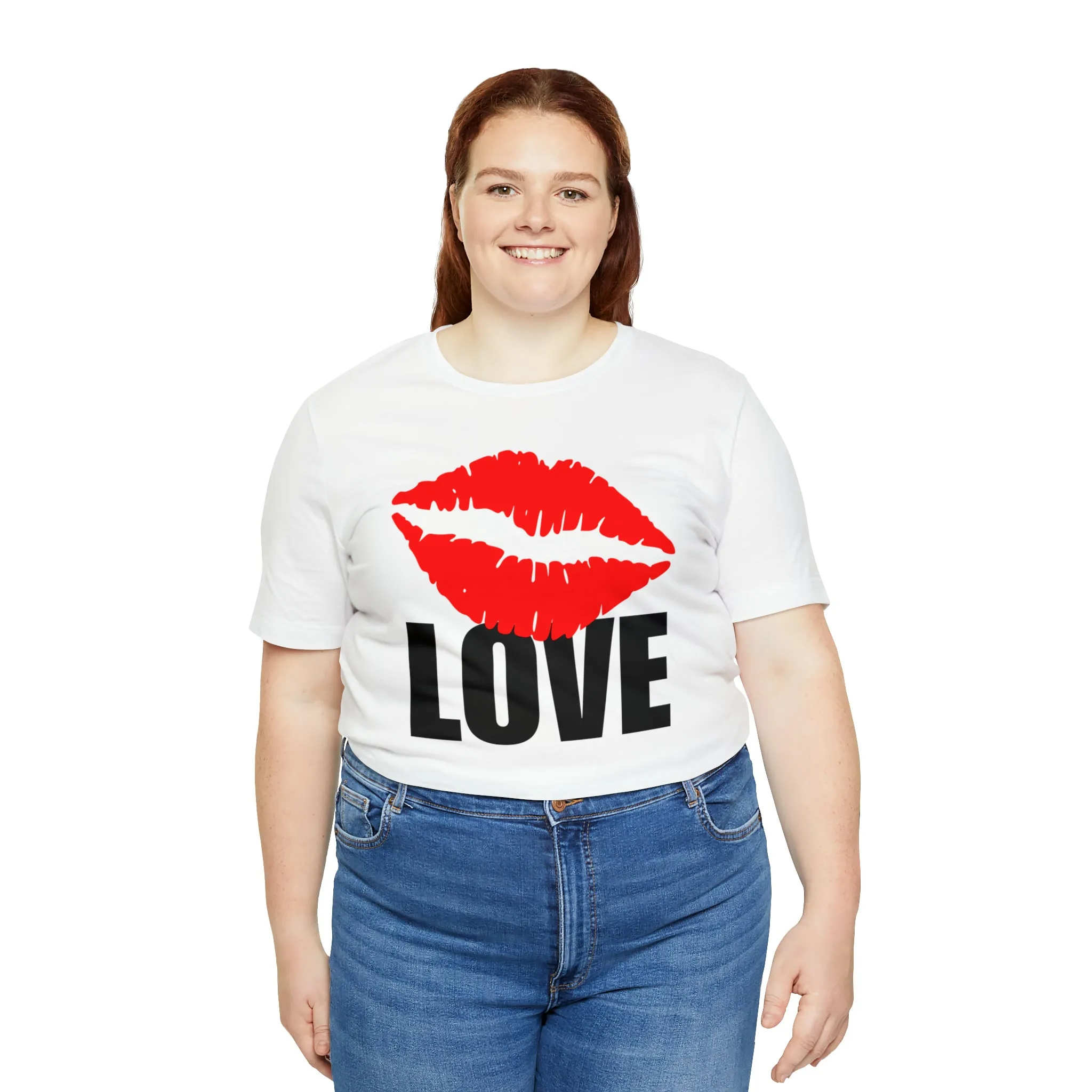 Kiss Love Happy Valentine's Day T-Shirt | Sweetheart Love Tee |  Bella Canvas 3001 Unisex |  I Love You Short Sleeve Tshirt