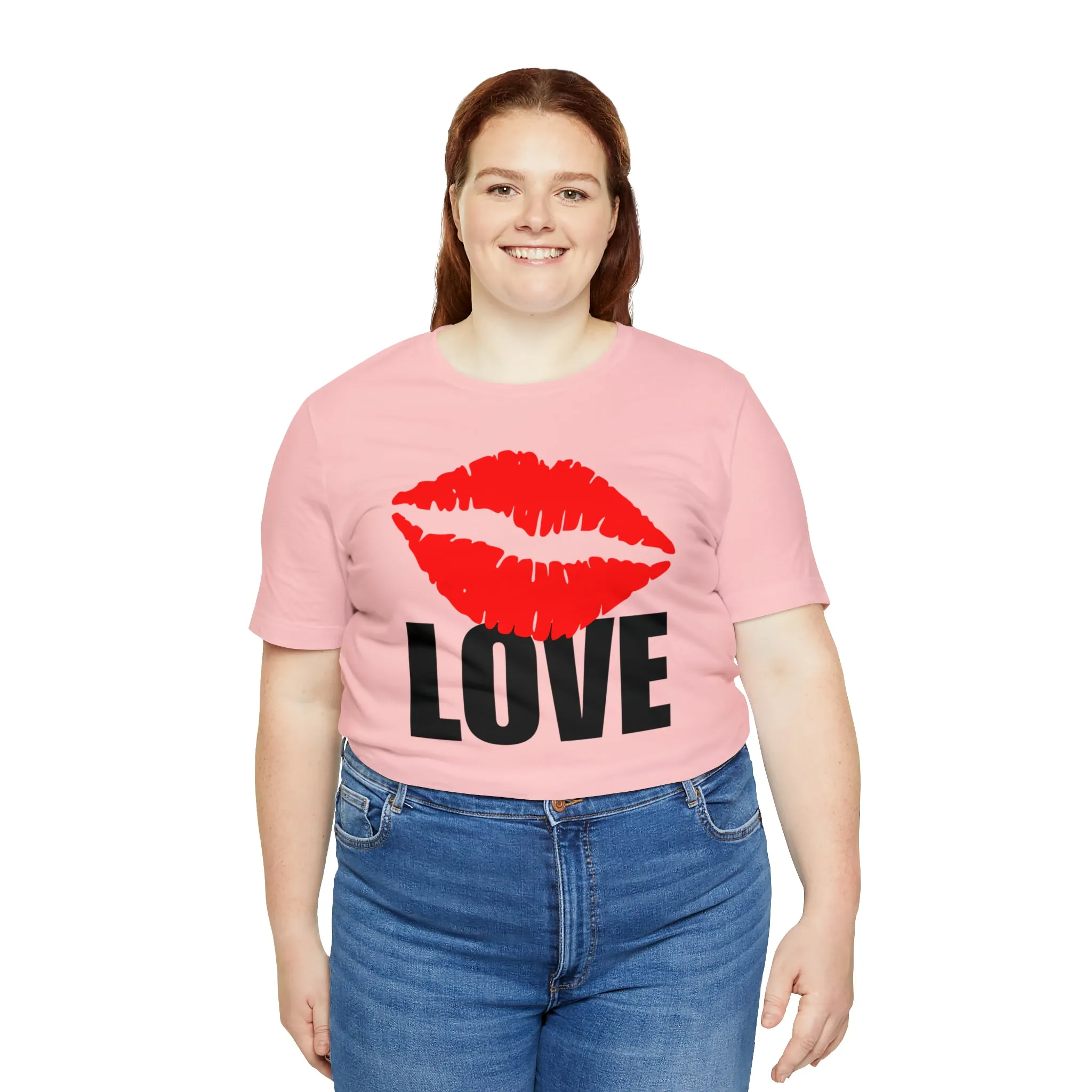 Kiss Love Happy Valentine's Day T-Shirt | Sweetheart Love Tee |  Bella Canvas 3001 Unisex |  I Love You Short Sleeve Tshirt