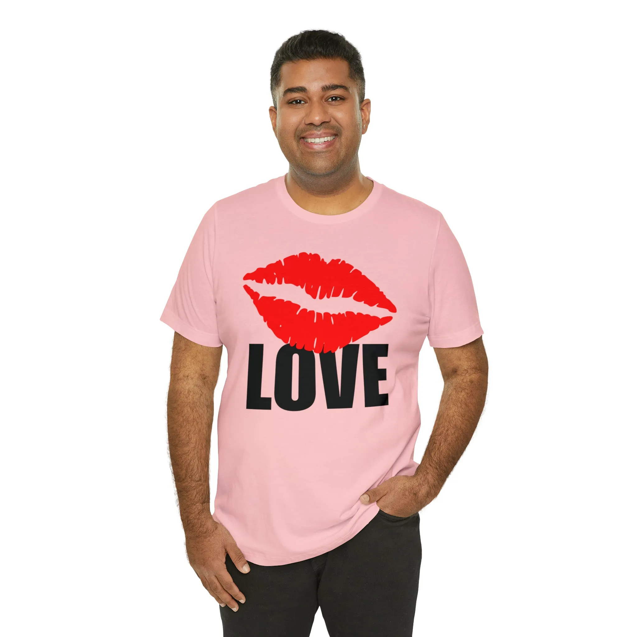 Kiss Love Happy Valentine's Day T-Shirt | Sweetheart Love Tee |  Bella Canvas 3001 Unisex |  I Love You Short Sleeve Tshirt