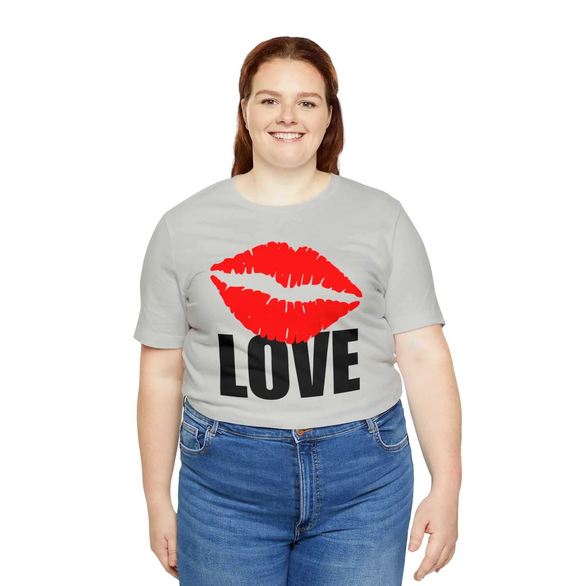 Kiss Love Happy Valentine's Day T-Shirt | Sweetheart Love Tee |  Bella Canvas 3001 Unisex |  I Love You Short Sleeve Tshirt
