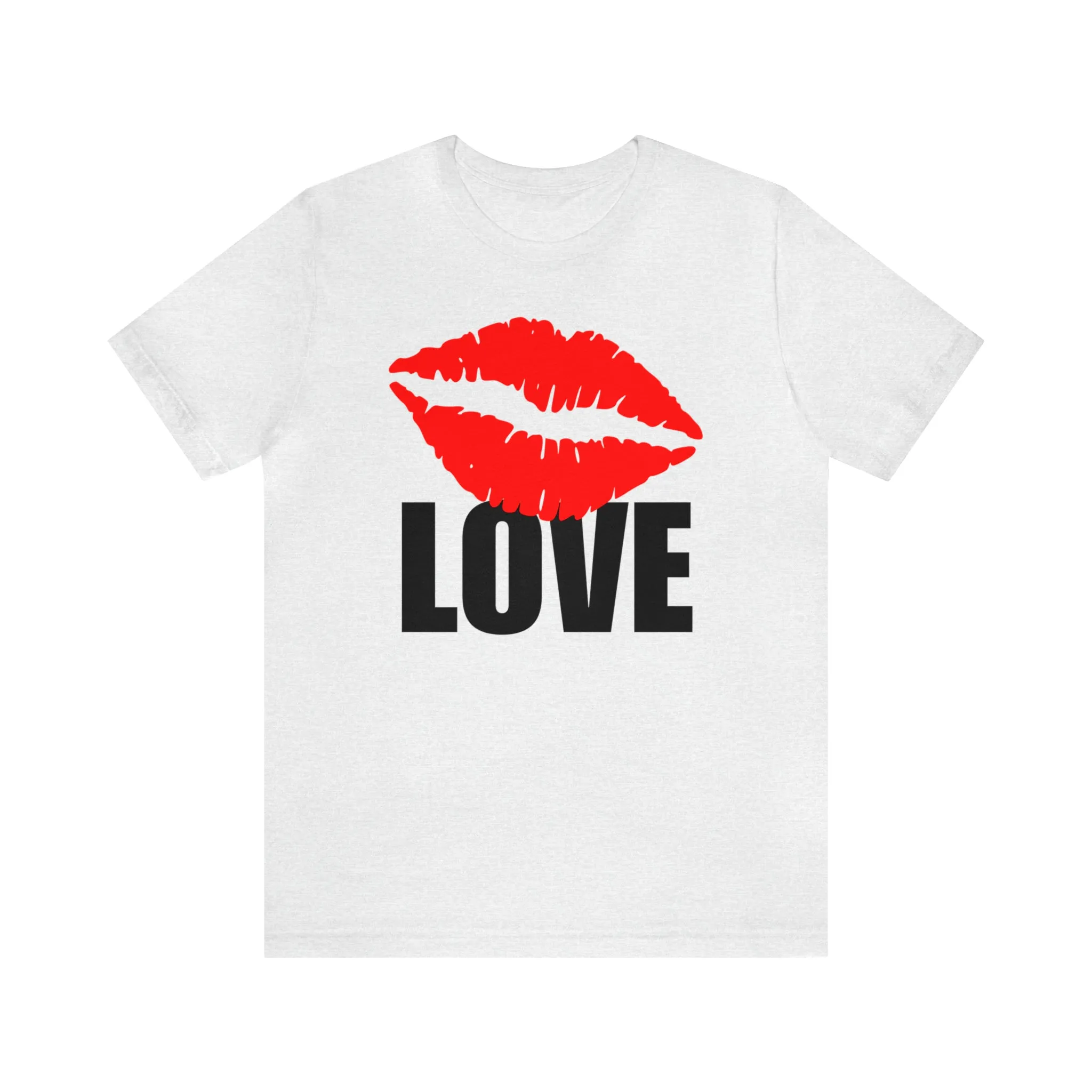 Kiss Love Happy Valentine's Day T-Shirt | Sweetheart Love Tee |  Bella Canvas 3001 Unisex |  I Love You Short Sleeve Tshirt