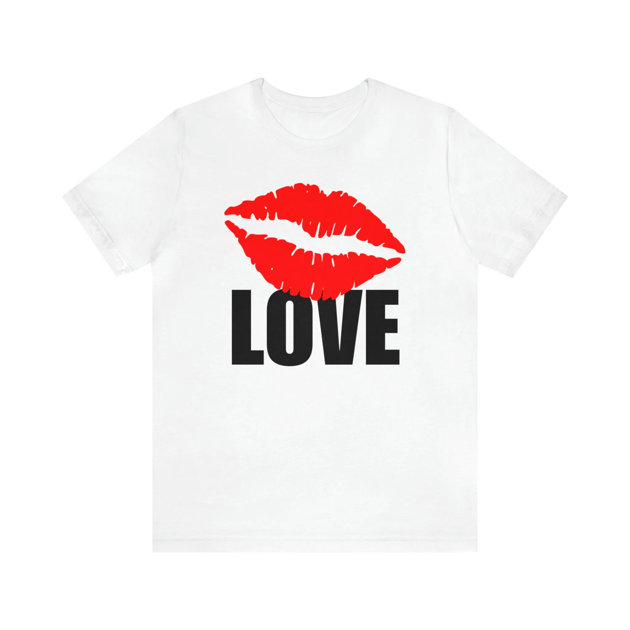 Kiss Love Happy Valentine's Day T-Shirt | Sweetheart Love Tee |  Bella Canvas 3001 Unisex |  I Love You Short Sleeve Tshirt