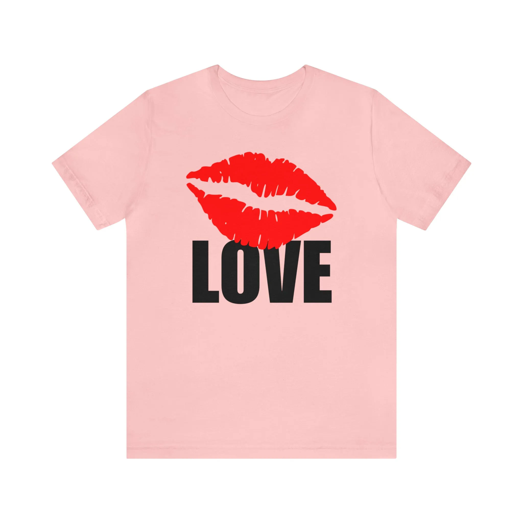 Kiss Love Happy Valentine's Day T-Shirt | Sweetheart Love Tee |  Bella Canvas 3001 Unisex |  I Love You Short Sleeve Tshirt