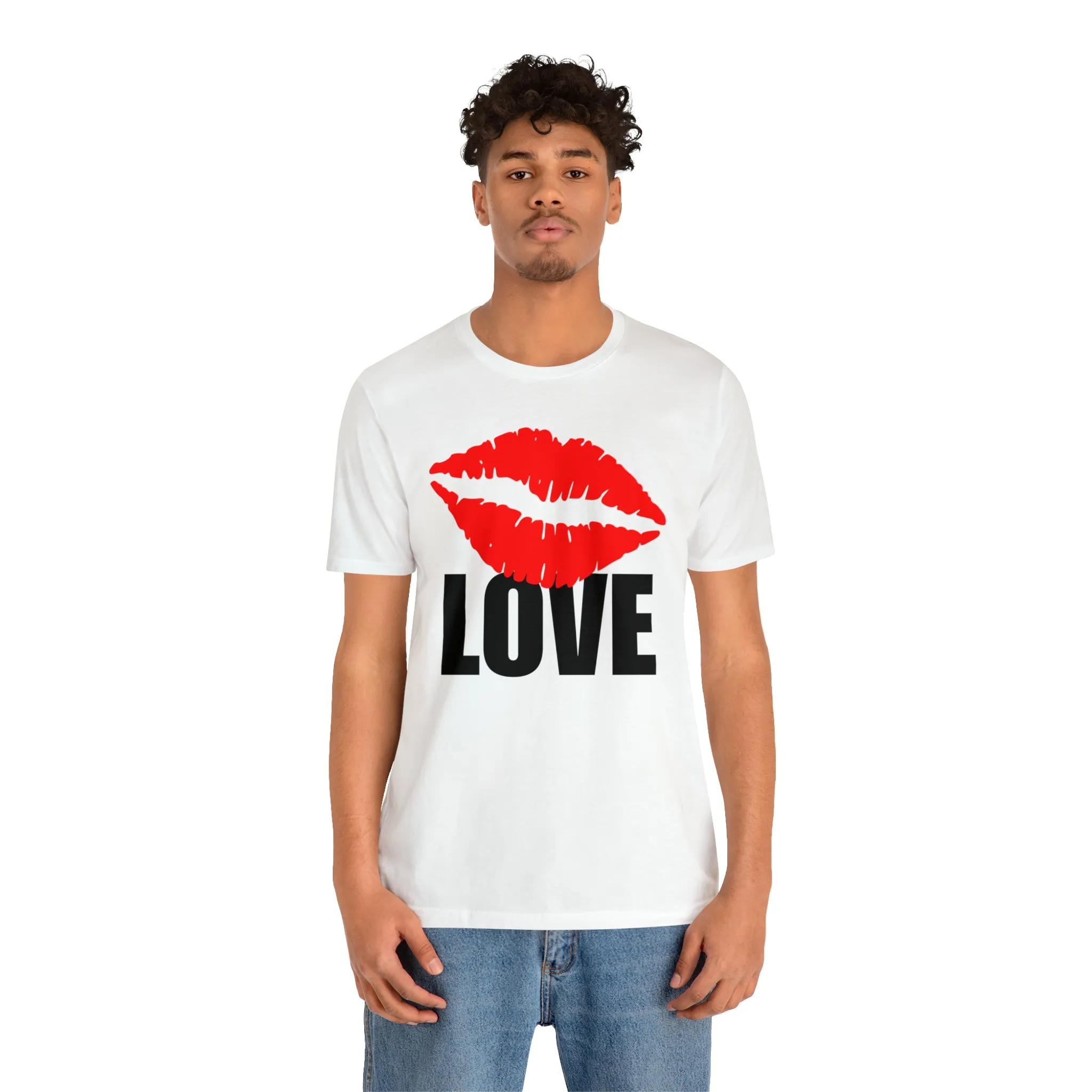 Kiss Love Happy Valentine's Day T-Shirt | Sweetheart Love Tee |  Bella Canvas 3001 Unisex |  I Love You Short Sleeve Tshirt
